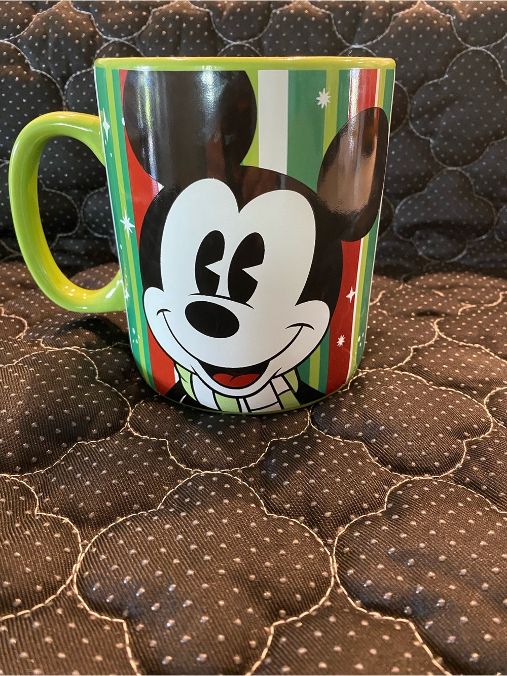 Disney Lime Green and Black Mickey Mouse Ceramic Mug